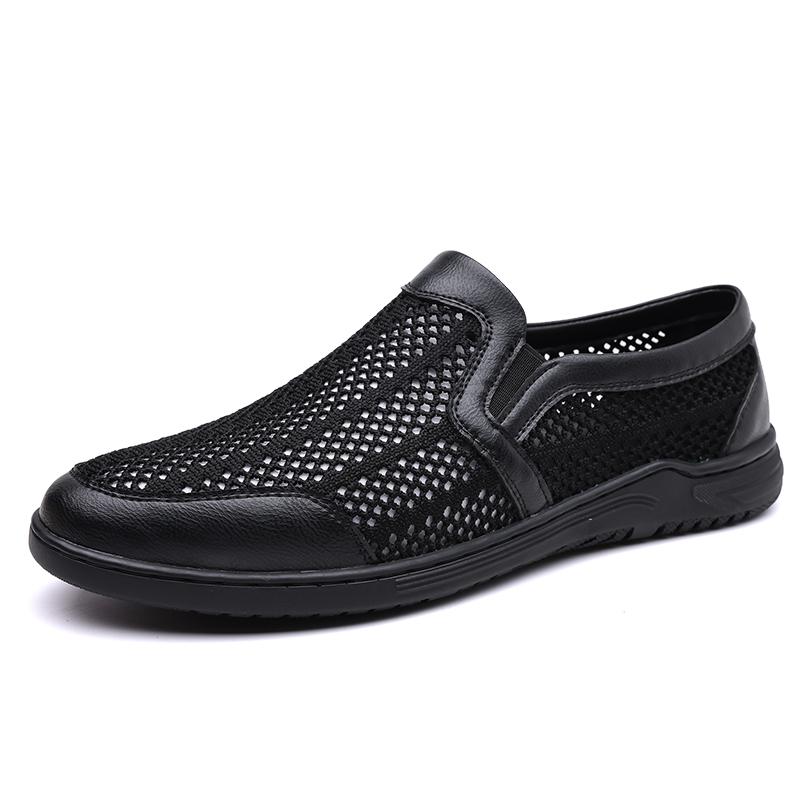 Summer Men's Lightweight Slip On Loafers Male Mesh Casual Shoes Breathable Walking Shoes For Men Soft Sole Sneakers