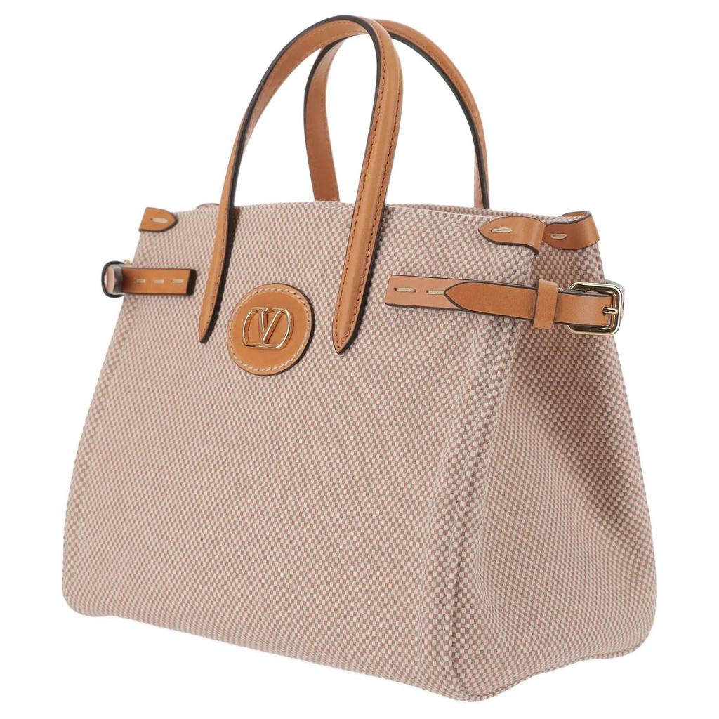 Valentino Antibes Logo Magnetic Closure Cotton Tote Bag Women Tote Bag Light-Brown W2B0R20EZTR2H
