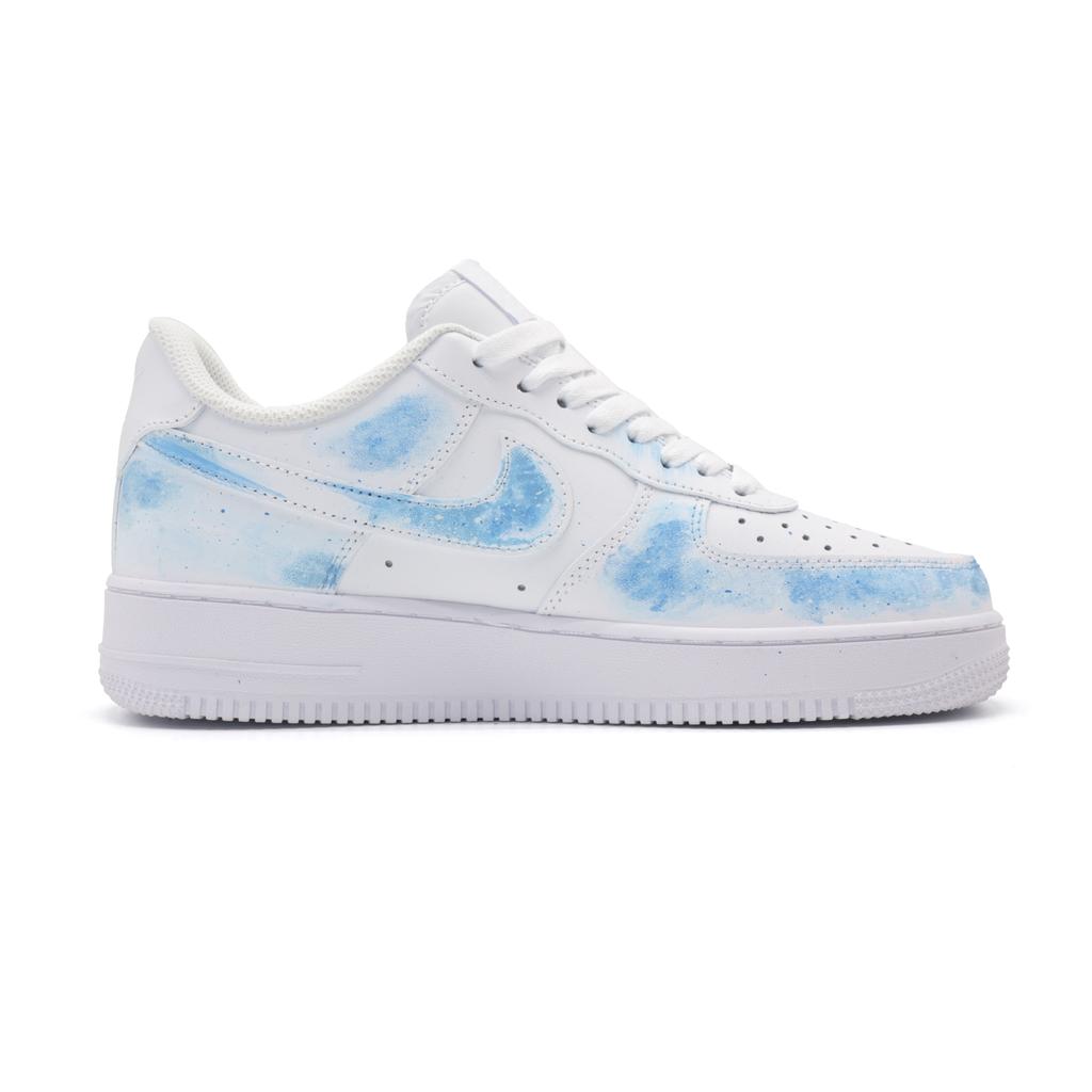 Nike Air Force 1 Europe Rising Tide Slip Resistant Cushioning Low Top Skateboard Shoes Unisex White Blue CW2288-111(Team1697-)