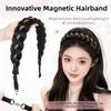Stylish Rhinestones Braids Headband Non-Slip Fishtail Braid Hair Hoop Easy Wig Headband  Party