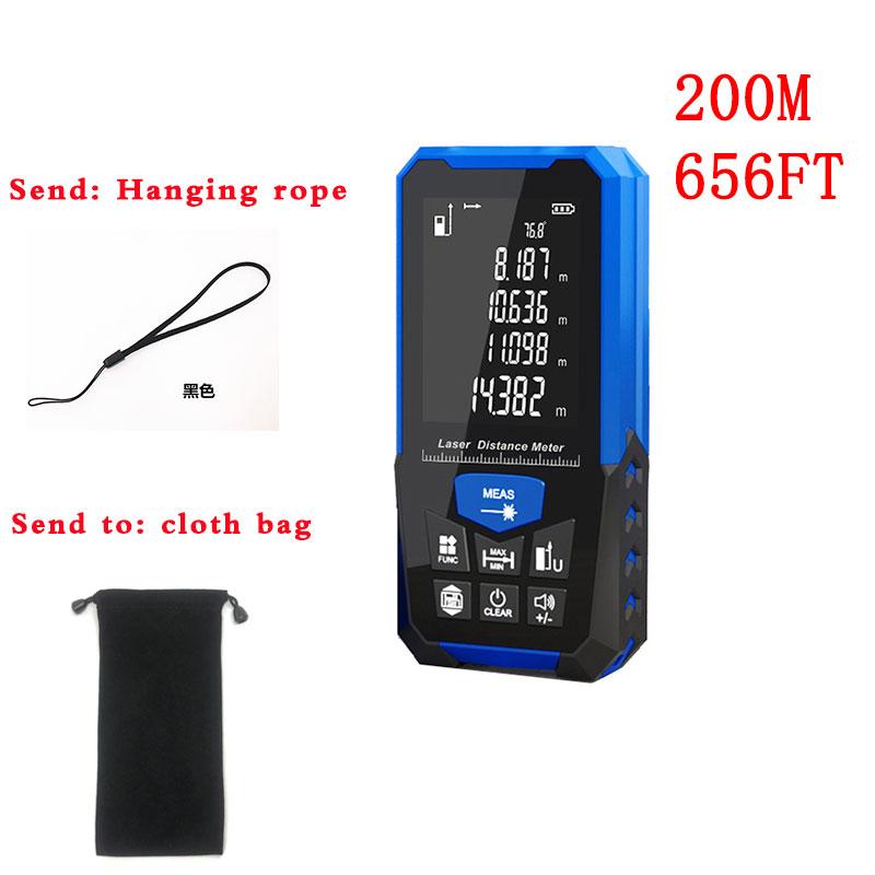 Laser Rangefinder Tape Measure Tool Distance Meter With Angle Function Bicolor Soft Adhesive  Measuring Distance 50/100 M