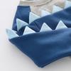 Maglione in pile per ragazzi con colori a blocchi blu e grigi, casual, alla moda, moda coreana, a maniche lunghe, felpa in pile di cotone per bambini