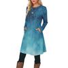 Women's Casual Fashion Long Sleeve Graphic Printed Vintage Dresses With Pockets