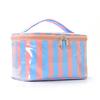 Color-Block Striped Makeup Bag: Large, Waterproof PVC Toiletry and Travel Storage Bag