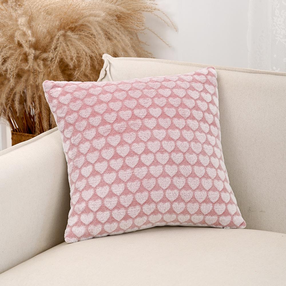 

Cute Plush Heart-Shaped Sofa Pillowcase Cojines Valentine s Day Jacquard Three-Dimensional Pattern Throw Pillow Cushion Cover 40x40cm