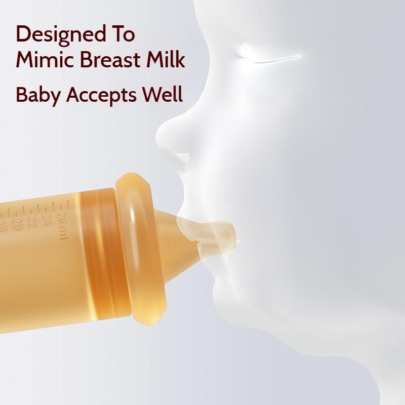Baby Nipple Liquid Dispenser For Children Aged 1-3 Years Old, Squeeze Type Soft Silicone Bottle For Drinking Water And Medication
