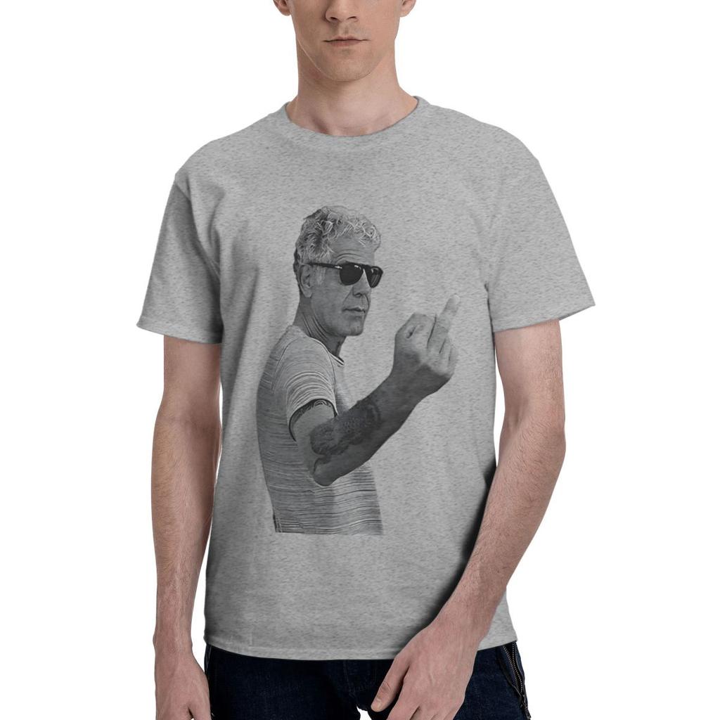 Anthony Bourdain Positions Middle Finger 100 Cotton Casual Breathable Confortable Manga Funny Ugus TShirts Men TShirt