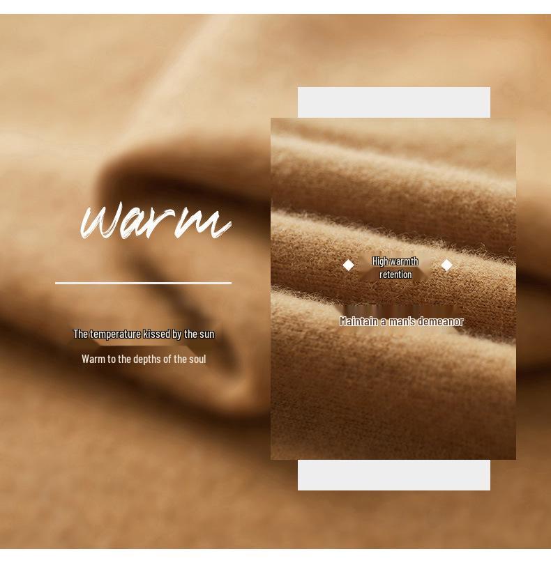 Men's Seamless High Neck 100% Cashmere Sweater - Versatile Autumn/Winter Knitwear