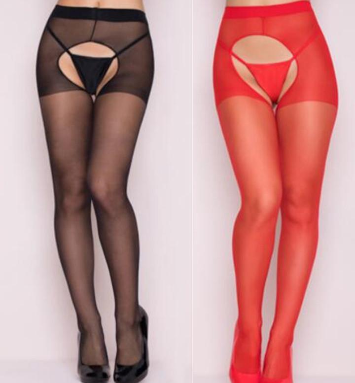 Shengrenmei New Tights Fashion Pantyhose Red White Stockings Women Ladies Sexy Lingerie Open Crotch Tights  Dropshipping