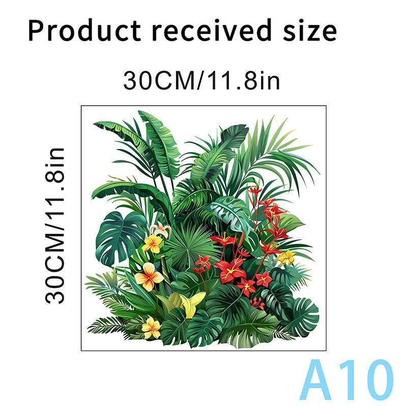 Green Plant Leaves Toilet Sticker Wc Self Adhesive Mural Stickers Bathroom Wall Sticker Home Decoration Decals