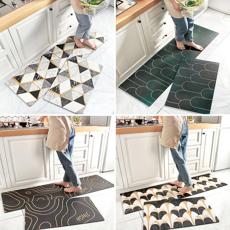 Washable Long Strip Kitchen Carpet Anti Skid And Oil Proof Dining Room Pvc Floor Rugs Home Bathroom Entrance Door Mats