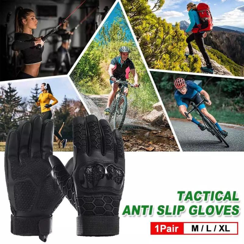 Motorcycle Gloves For Men, Breathable Mesh Cycling Gloves With Hard Shell & Palm Padding,