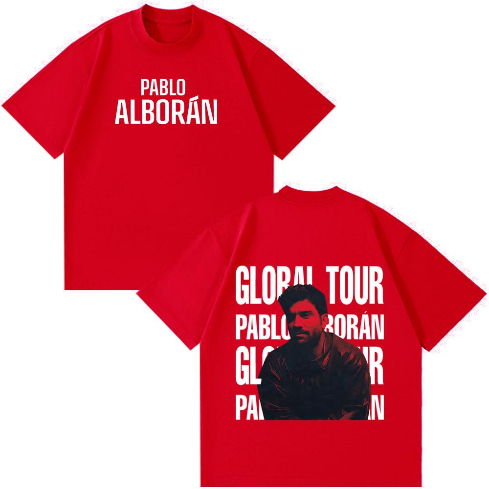

Singer Pablo Alborán Global Tour Kmo 2026 Print T Shirt Men Women Hiphop Tshirts Shortsleeved Loose Vintage Casual T Shirts S