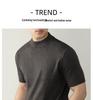 Italian Light Luxury Men's Wool High-Neck Short-Sleeve Knit T-Shirt for Commuting and Casual Autumn/Winter Wear