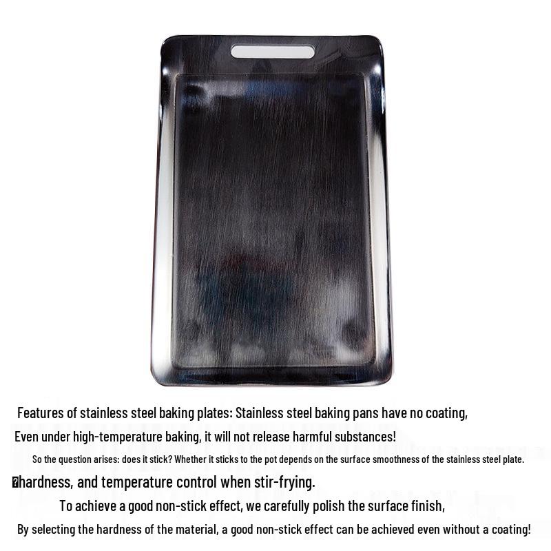 Mini Stainless Steel Camping Grilling Plate - Polished, Non-Coated, Thickened for Healthy Outdoor Cooking