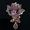 SKEDS Luxury Full Crystal Baroque Brooches Pins For Women Fashion Rhinestone Classic Big Badges Vintage Lady Party Banquet Pin