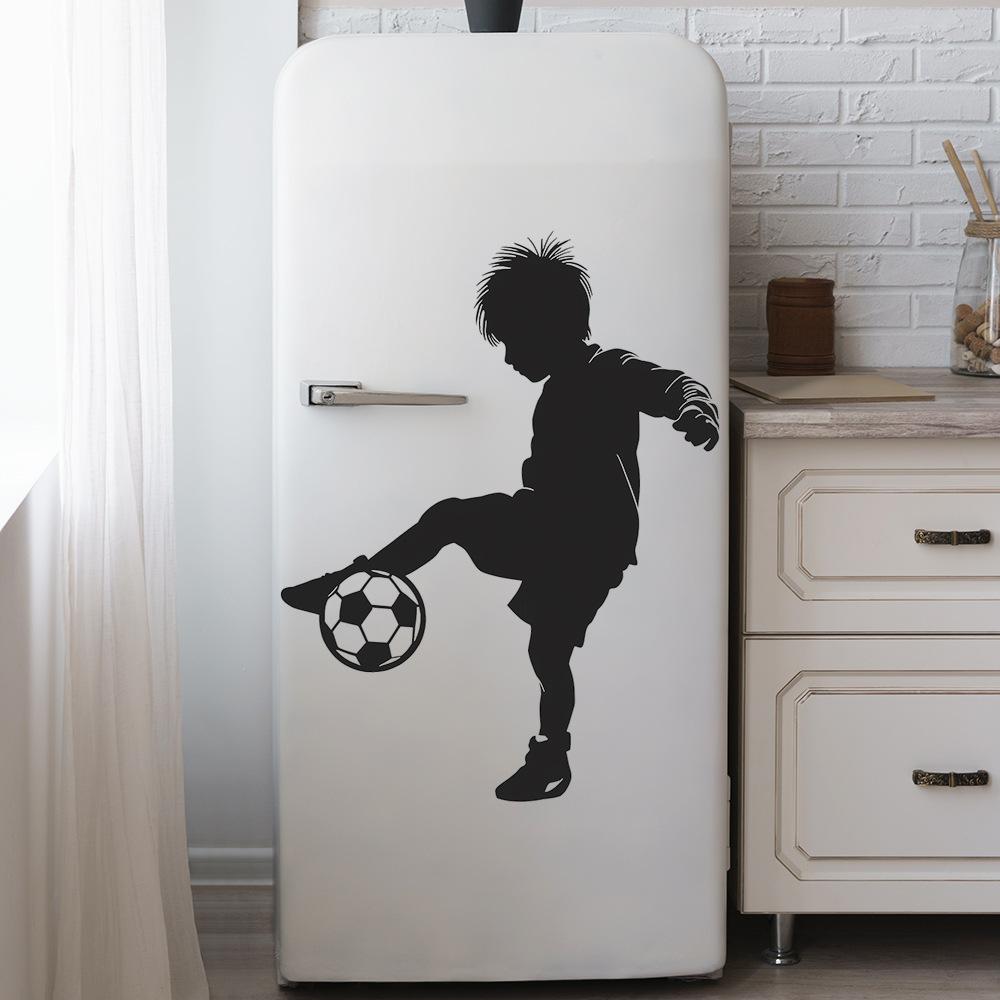 A Silhouette of A Boy Playing Football, A Decorative Sticker for The Background Wall of The Bedroom Study