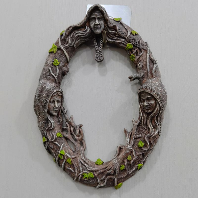 1pc European Triple Goddess Mirror Design with Talisman Mirror Ornament Resin Handicraft