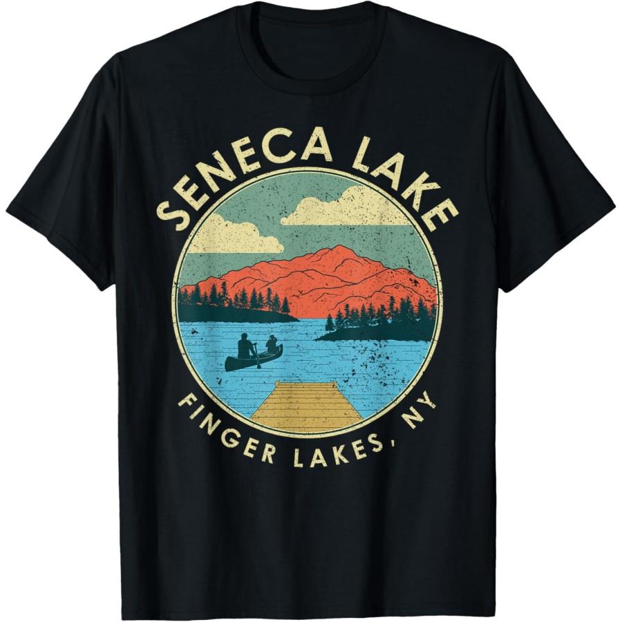 

Finger Lakes NY New York Seneca Lake T-Shirt XXXXXL чорний