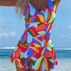 Costume da bagno intero sportivo da donna con gonna Costume intero