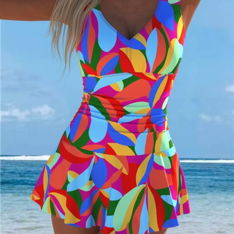 Costume da bagno intero sportivo da donna con gonna Costume intero