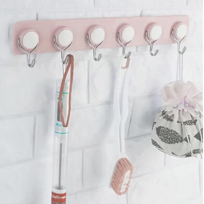 CHAHUA 6-Hook Plastic Adhesive Rack