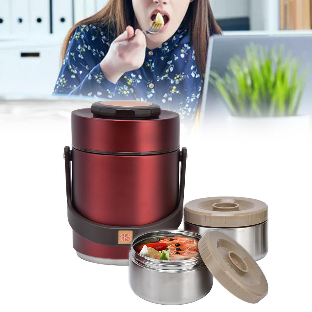 Insulation Lunch Box High Capacity 1.5L Stainless Steel Portable Heat Preservation Vacuum   Box for Adults Students