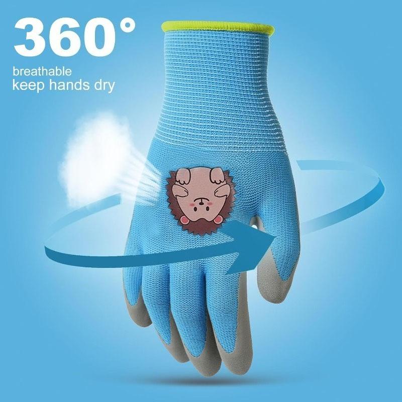 DIY Kinder Sicherheitsschutzhandschuhe Langlebig Wasserdicht Arbeit Garten Rutschfest,Kinder Latexhandschuhe,Durchstichfest,Küche