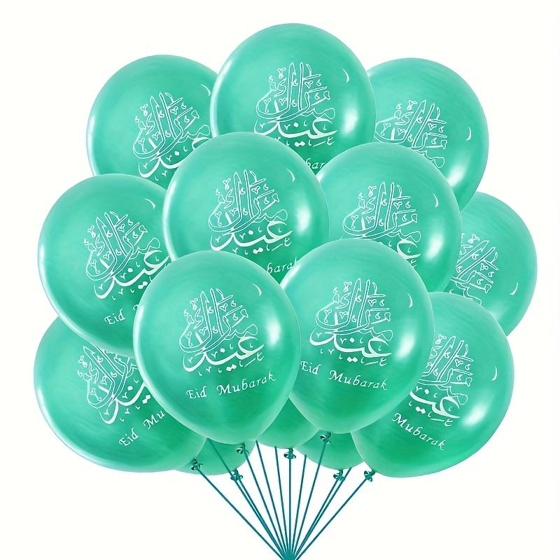 15pcs 12inch Eid Mubarak Colorful Balloons Ramadan Home Decoration Latex Balloon Islam Muslin Kareem Festive Party Outdoor Decor