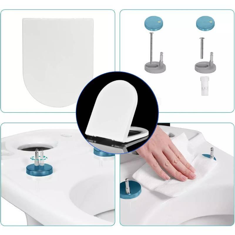 Universal White Toilet Seat Cover Soft Close Quick Install Durable Urea Resin Thick Design