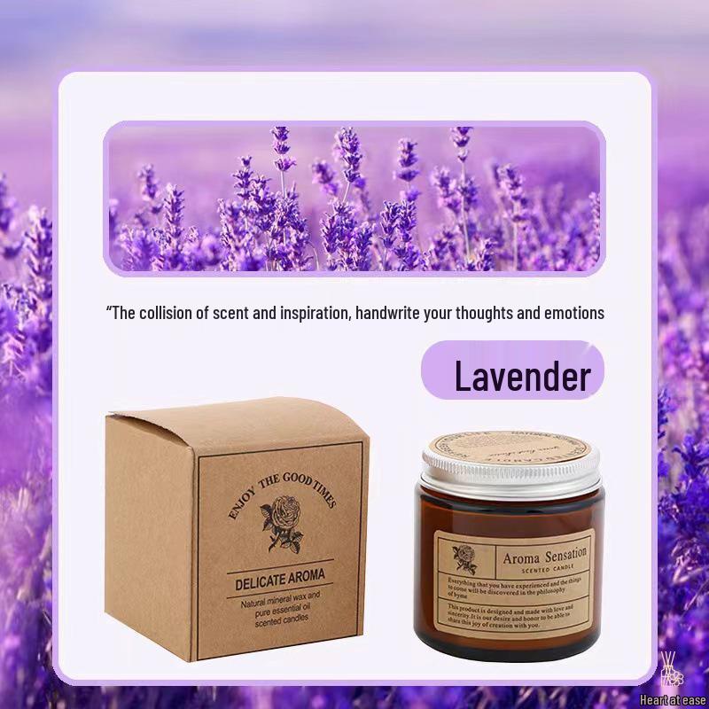 Ins Style Brown Aromatherapy Candle - Small Smokeless Plant Wax with Romantic Fragrance