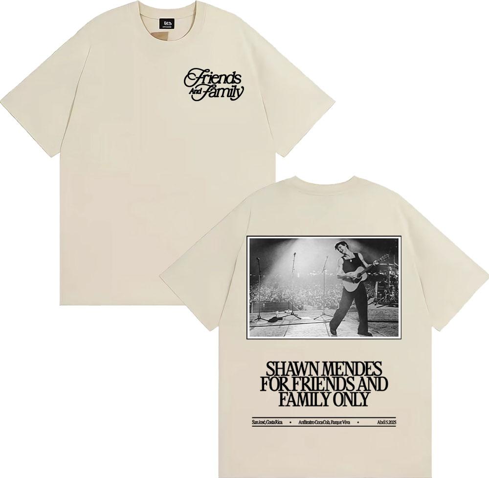 Singer Shawn Mendes Tour 2025 Merch T Shirt Men's Clothing Harajuku High Street T-shirts Casual 100% Cotton Short Sleeve T-shirt