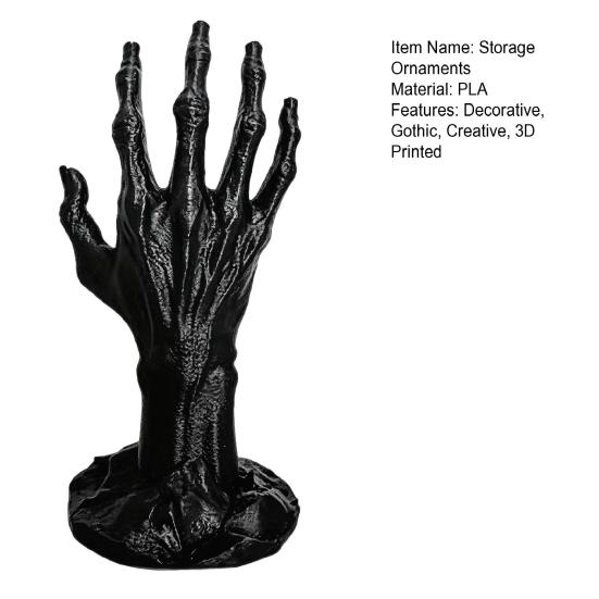 Niche Gothic Decor 3D Printed Skeleton Hand Jewelry Display Stand for Rings Earrings, Organizer Ring Holder Bracelet Watch, Halloween Home Room Vanity