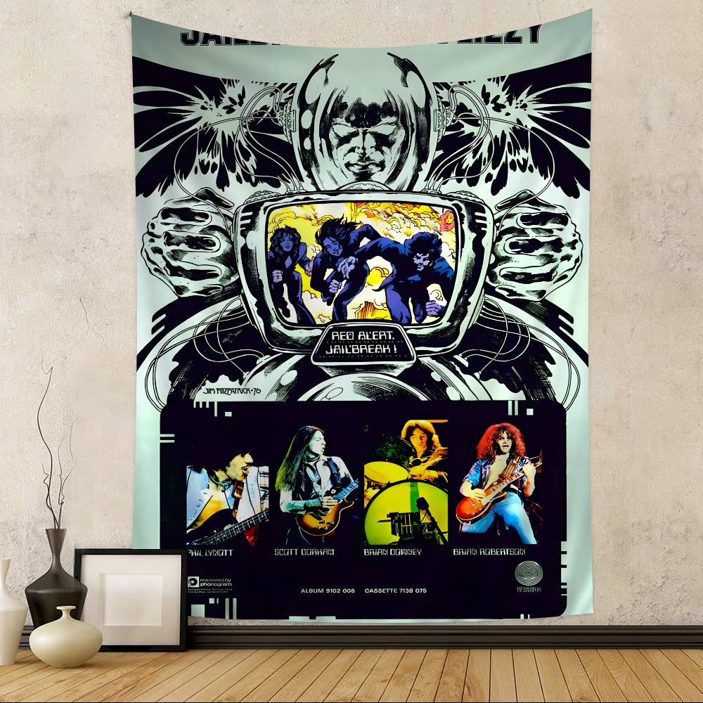 Tapestry da Parete Fai-da-te Anime Band Rapper Classica Thin Lizzy per Soggiorno Casa Dormitorio Decorazione Arte da Parete