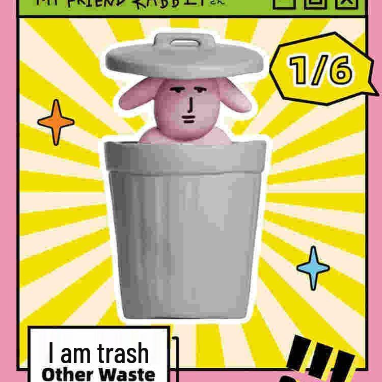 Странная Розовая Кроличья Абстрактная Мини-Фигурка: Уникальный подарок на рабочий стол Authentic or Tenfold Compensation (Includes Card)