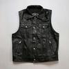 HARLEY ANGEL Harley vest leather locomotive vest men's club lapel cowhide vest