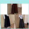 Polyester Faltenrock für Damen mit hoher Taille und langem A-Linien-Design für legere Bürokleidung
