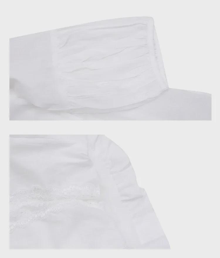 Women's Floral Lace Shirt with Lantern Sleeves - 2022 Spring/Summer Chiffon Hollow Top