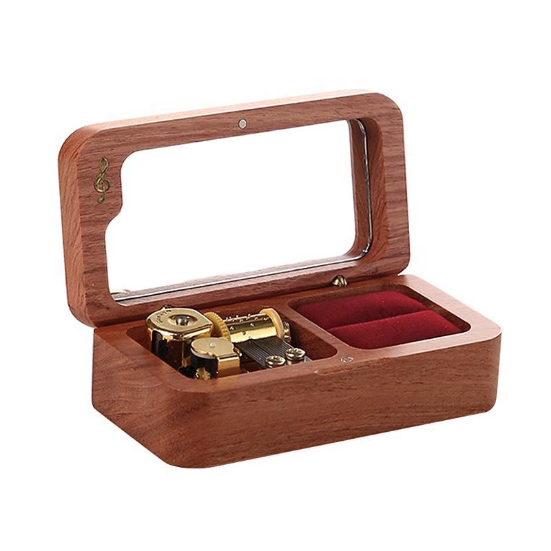 Custom Wedding Ring Music Box Rectangular Music Box Engagement Proposal Creative Gift DIY Engraving