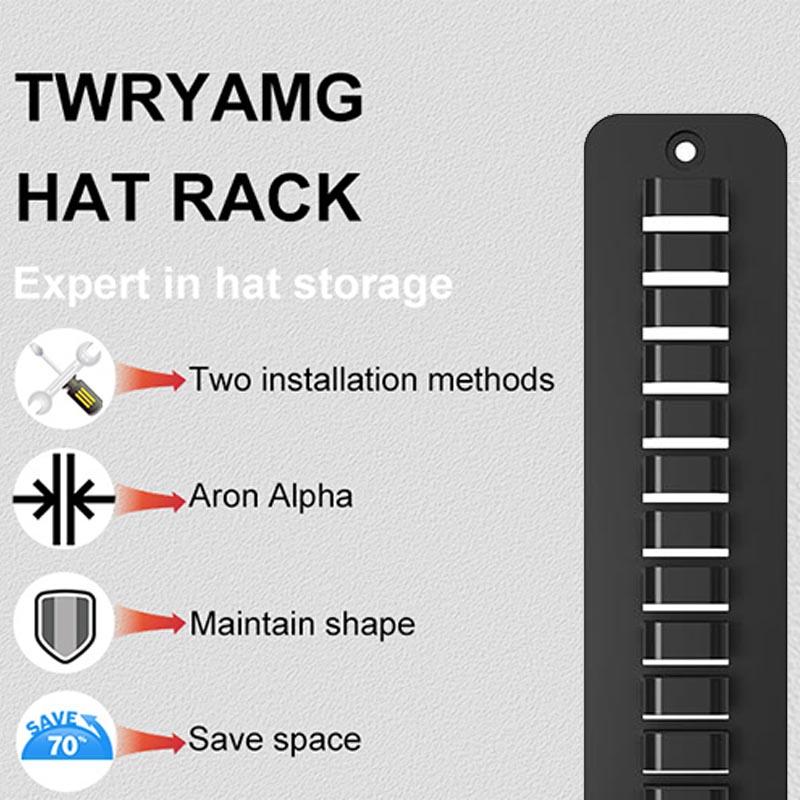 2 Pack Hat Racks for Baseball Caps, Holds Up To 32 Caps, Adhesive/Nail Dual-use, Hanger / Room Closet Display, Best Door Closet Organizer