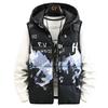 Men Reversible Thick Warm Hooded Casual Fashion Sleeveless Cotton Padded Vest