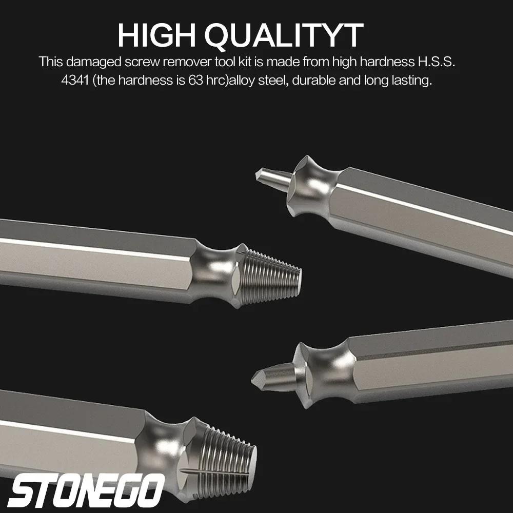 HSS 4341 Stripped Screw Extractor Drill Kit Broken Damaged Bolt Remover Tool for Easy Removal 1PC 4PCS 6PCS Drill Bits Set