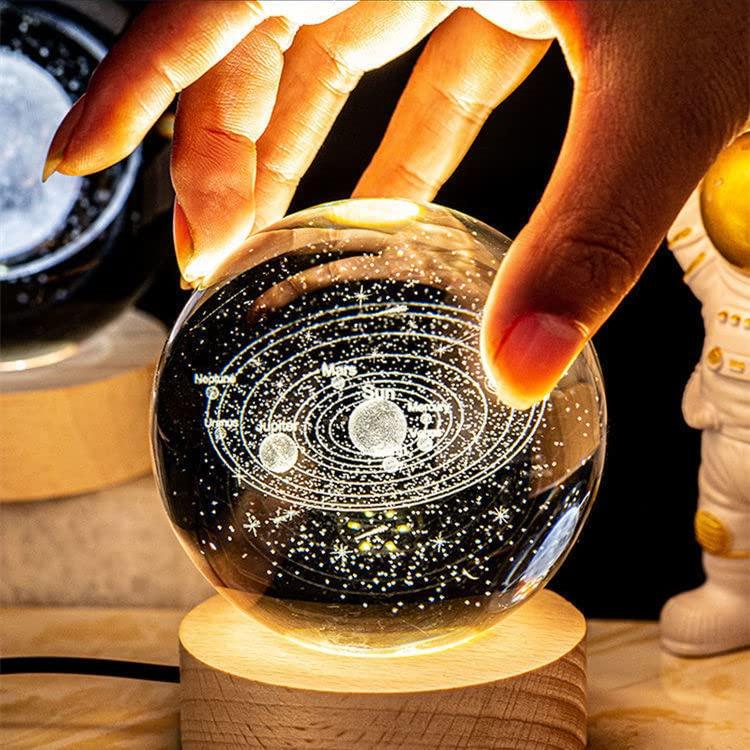 Engraved Crystal Ball Night Light Creative Birthday Gift Valentine's Day for Girls Boys Girlfriends Friends Classmates and Classmates Solar