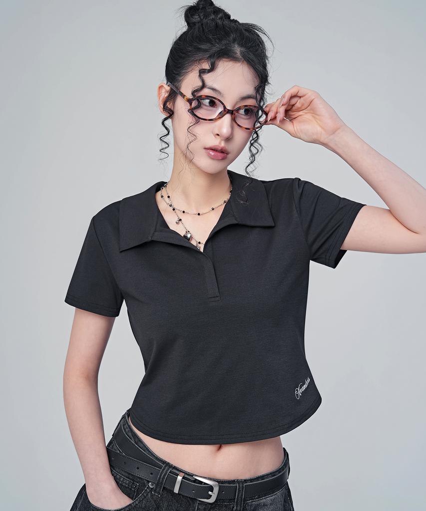 AVANDRESS Dion Sorona Open Collar Tee_3 Colors