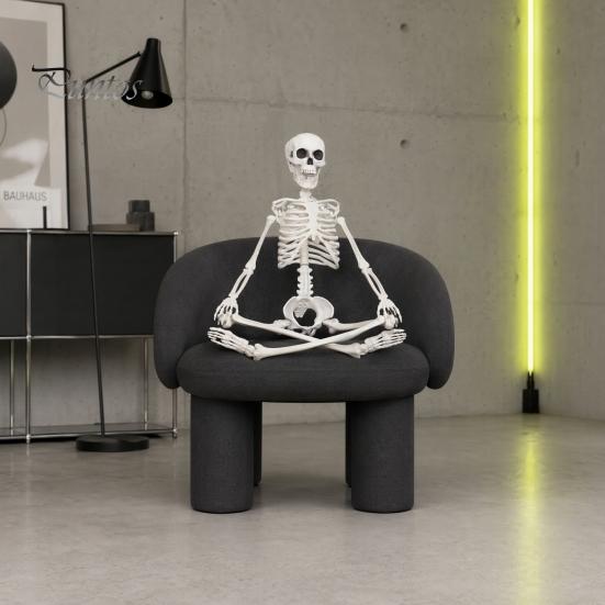 Halloween Skeleton Toy 3ft Life Size Skeleton, Full Body Posable Plastic Prop, Realistic Life-like Decoration Human Bones Model for Yard Patio