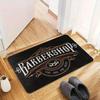 Vintage Barber Shop Welcome Mat Suitable for Commercial Decoration Entrance of American Hair Salons, Vintage Barber Shop Carpet