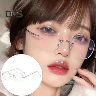 Blue Light Blocking Glasses Unisex Large Frame Rimless Clear View Strong Hinge Transparent Eye Protection Clear Bluelight Glasses Spectacles Eyewear