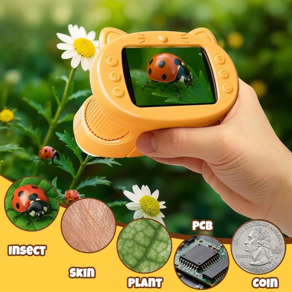 Portable Handheld Digital Microscope 2.4 Inch IPS Screen Mini Microscope  Scientific Experiment