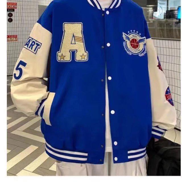 Jachetă de baseball brodată în stil retro american de colegiu pentru tineri