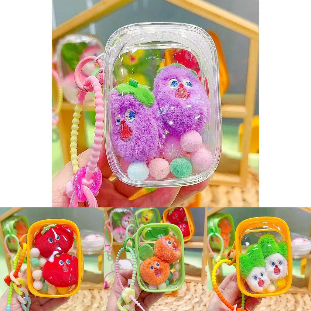 Jinnew Scream Adorable Vegetable Keychain Set Cute Plush Food Pendant Gifts